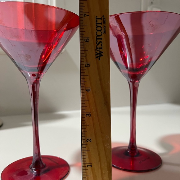 Crimson Red Artland Martini Glass Pair (2) 8 oz - Picture 5 of 6